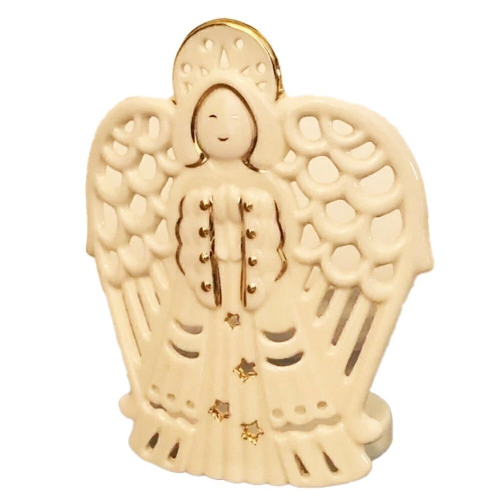 LENOX Bright Christmas Angel Candle Holder 4” Tall